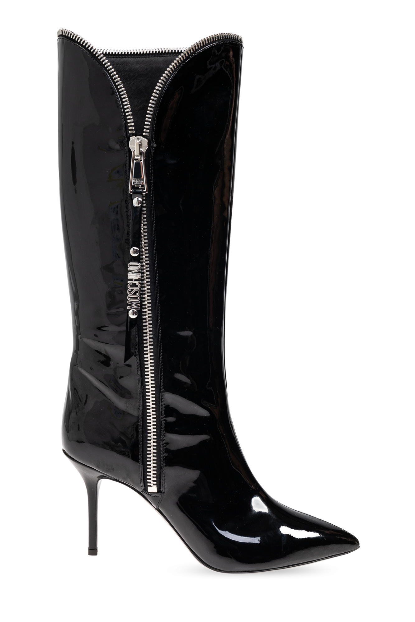 Black Leather boots Moschino Vitkac Italy